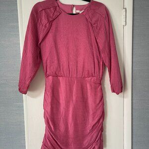 Veronica Beard Gracelyn Pink Dress Puff Sleeves